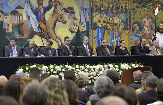 O presidente Adalclever Lopes compôs a mesa de honra da cerimônia de posse, ao lado de outras autoridades