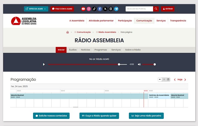 Comunicação Interna - Player rádio ALMG