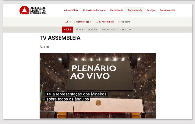 Transmissão do Plenário Ao Vivo - legenda oculta
