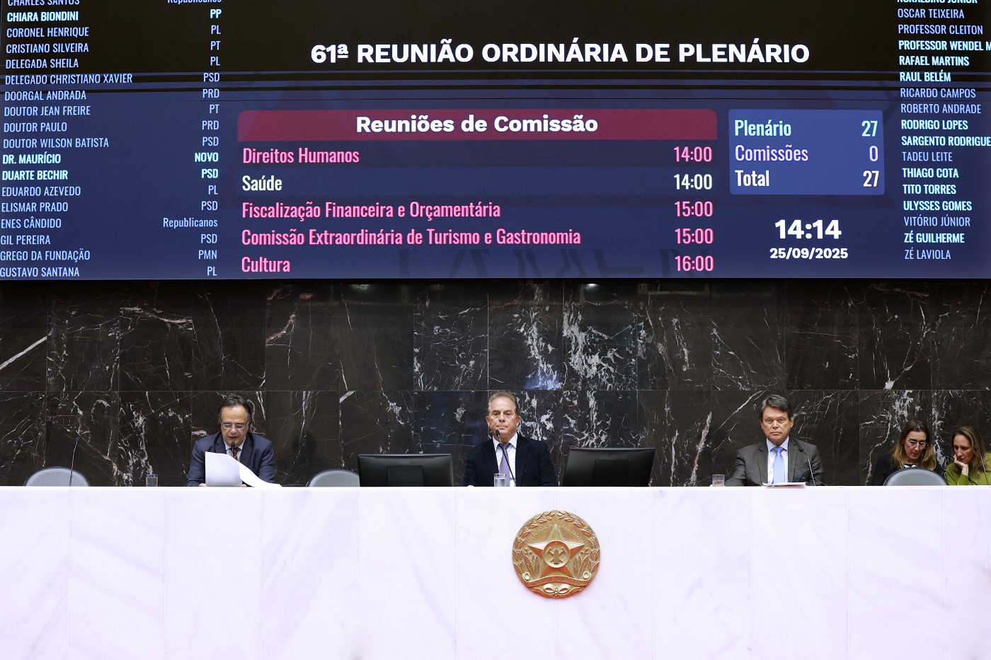 Reunião Ordinária de Plenário - tarde - análise de proposições