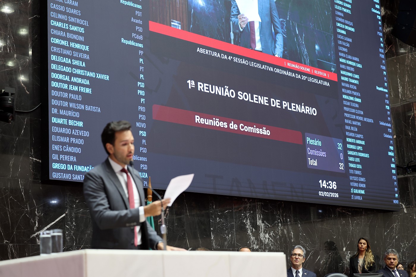 Reunião Solene - Abertura da 4ª Sessão Legislativa Ordinária de Plenário