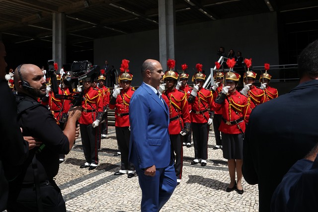 Solenidade de posse do governador do Estado - Revista às tropas