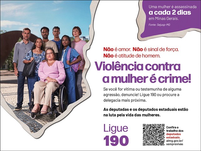 Campanhas publicitárias da ALMG - artes e logos - Campanha Violência contra a mulher - Não é amor