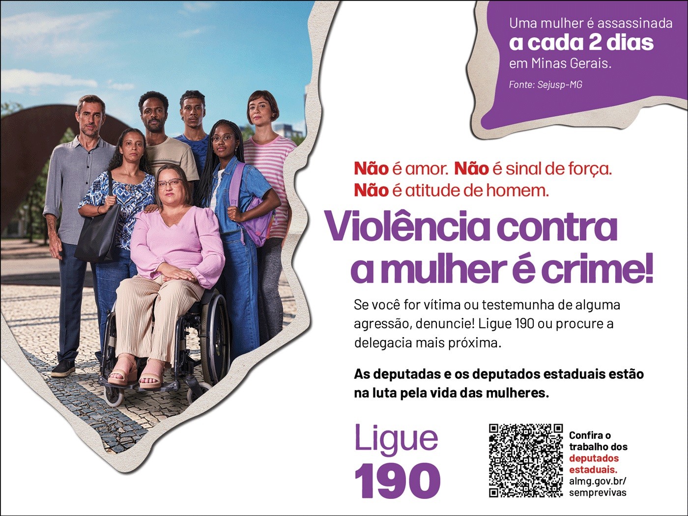 Campanhas publicitárias da ALMG - artes e logos - Campanha Violência contra a mulher - Não é amor