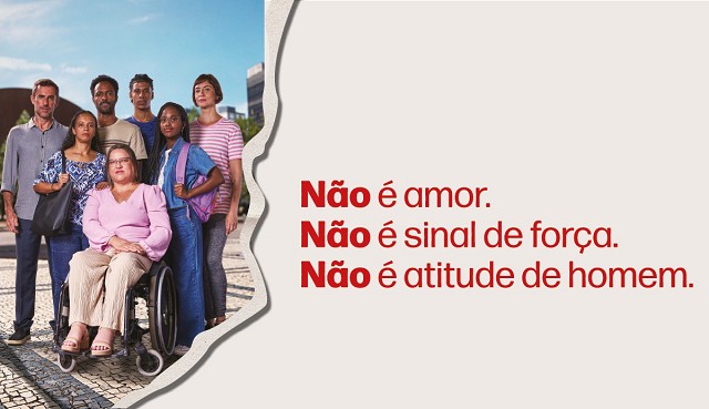 Campanhas publicitárias da ALMG - artes e logos - Campanha Violência contra a mulher - Não é amor. Não é sinal de força. Não é atitude de homem.