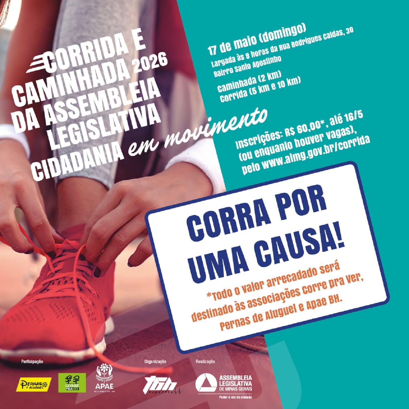 Estão abertas as inscrições para a Corrida e Caminhada da Assembleia 2026