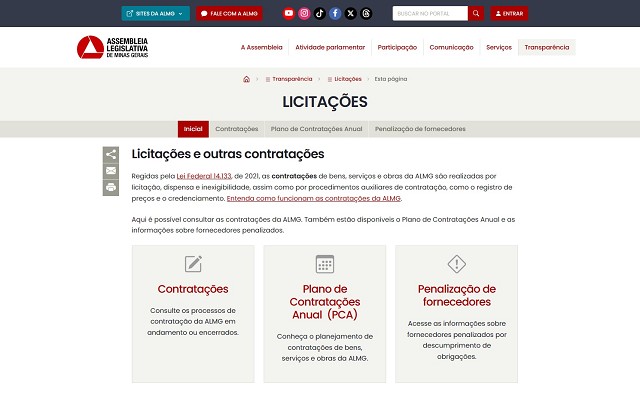 Transparência - Licitações e outras contratações