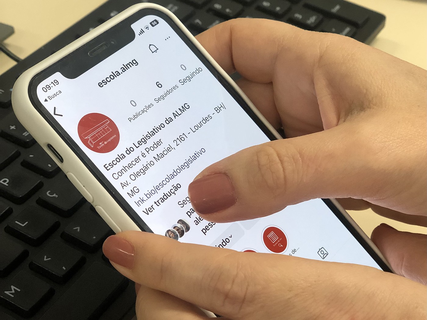Comunicação interna - Instagram da Escola do Legislativo