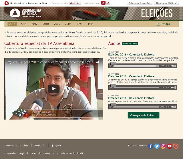 No dia 3 de outubro, o site vai exibir o resultado das eleições municipais em Minas