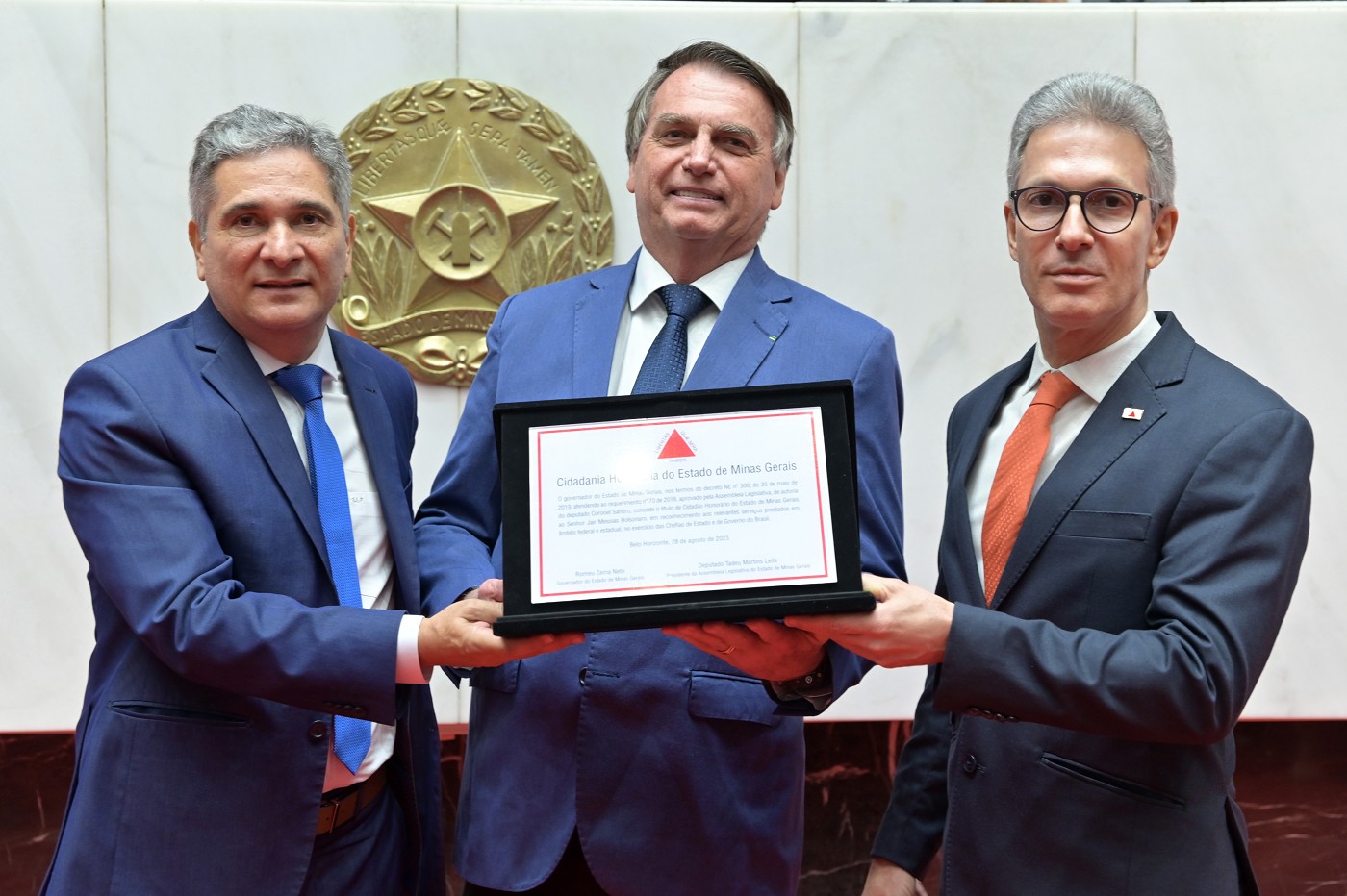Reunião Especial - entrega do título de Cidadão Honorário do Estado de Minas Gerais ao Sr. Jair Messias Bolsonaro