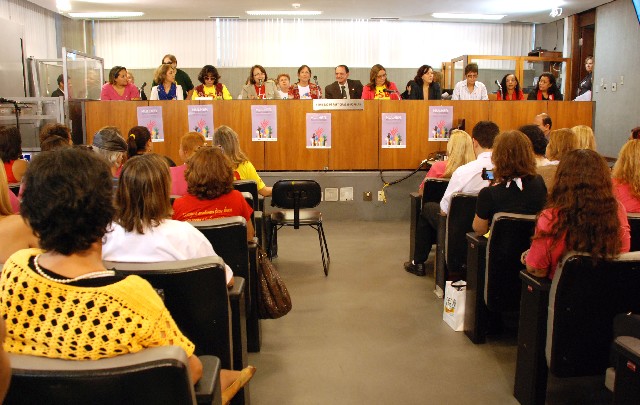 Durante a audiência, debates e exibição peças publicitárias da Campanha "Mulher Tome Partido"